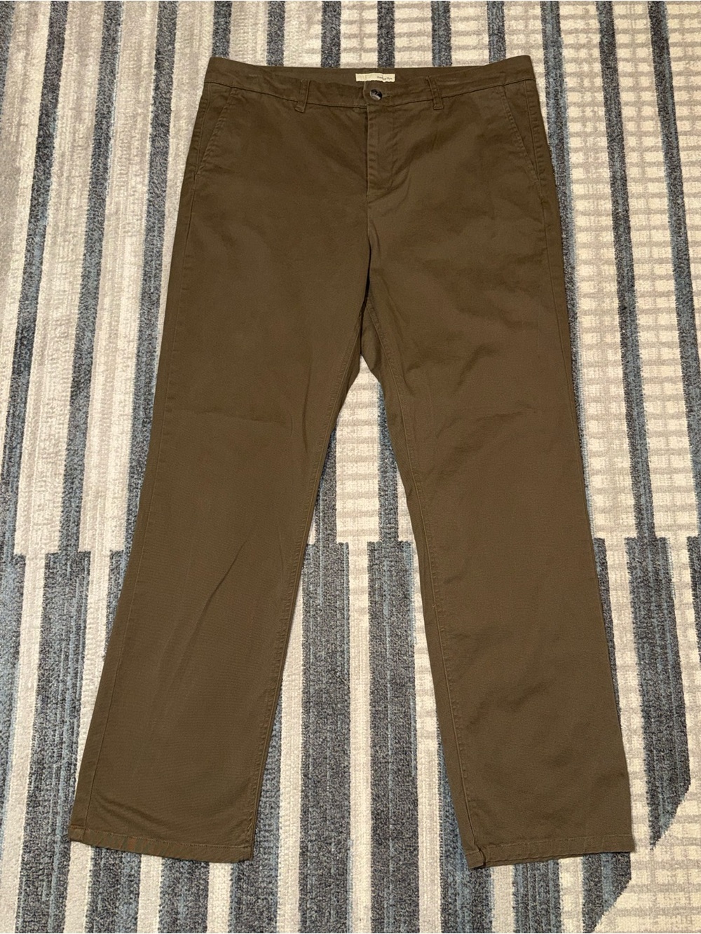 Hawker Rye Men's Relaxed Fit Brown Casual Chino Flat Front Pants 36x32
